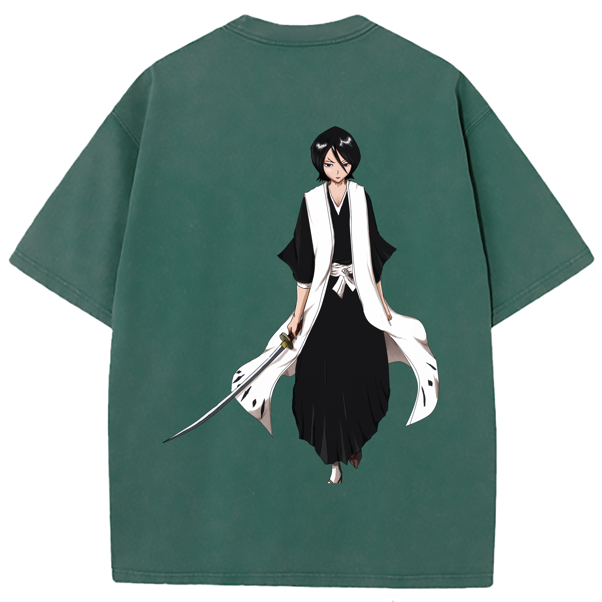 （画像用） ブリーチ 朽木ルキア BLEACH Kuchiki Rukia 綿100% ヴィンテージ風 半袖Tシャツ（背面プリント）